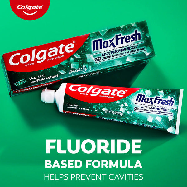 Colgate Whitening Toothpaste With Mini Breath Strips, Clean Mint
