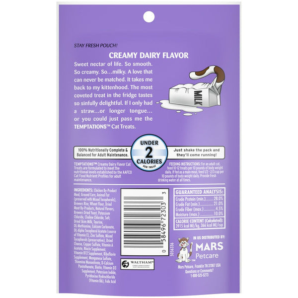 TEMPTATIONS Classic Crunchy and Soft Cat Treats Creamy Dairy Flavor