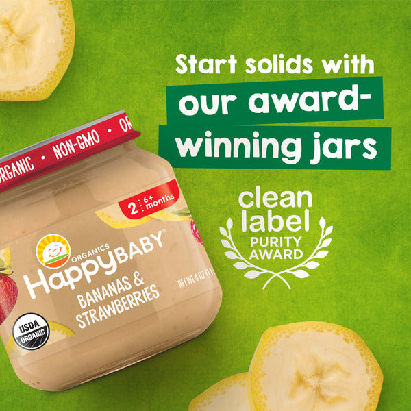 Happy Baby Organics Organics Clearly Crafted Stage 2 Apples & Spinach Jar 4 oz