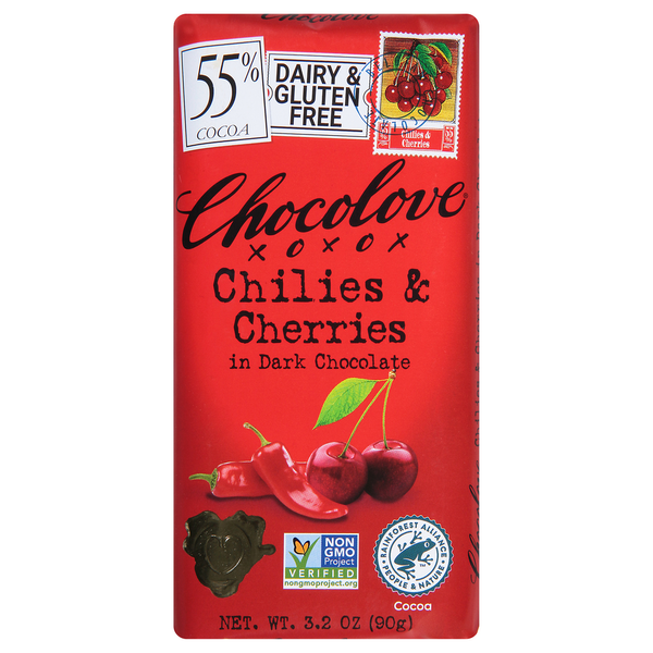 Chocolove Chilies & Cherries, in Dark Chocolate