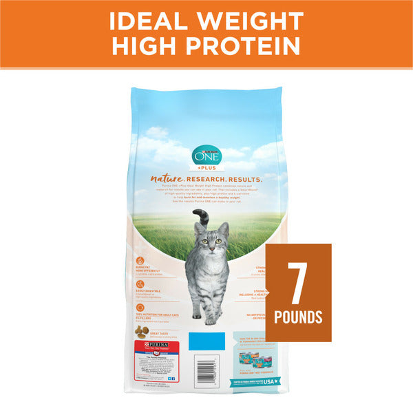 Purina ONE High Protein, Healthy Weight Dry Cat Food, +Plus Ideal Weight With Turkey DestGlow