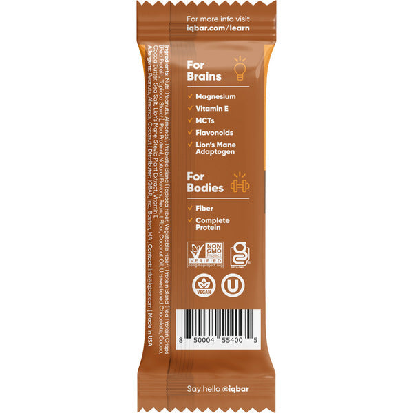 IQBAR Peanut Butter Chip, Keto + Vegan Protein Bar