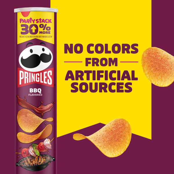 Pringles BBQ Potato Crisps Chips, Lunch Snacks, Party Stack, 7.1 oz