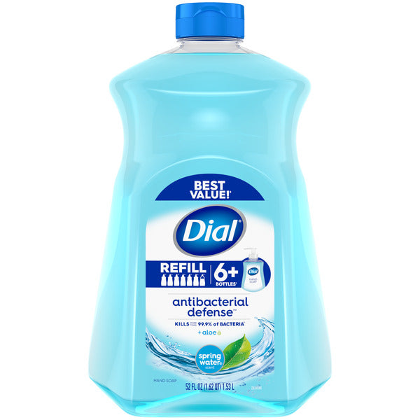 Dial Antibacterial Defense Spring Water Liquid Hand Soap Refill, 52 fl oz