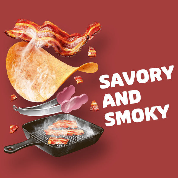 Pringles Smoky Bacon Potato Crisps Chips, Lunch Snacks, 5.5 oz