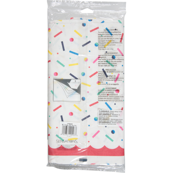 Sensations Birthday Bliss Plastic Lined Tablecover