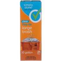 Simply Done Flap Tie Large Trash Bags, Clear️