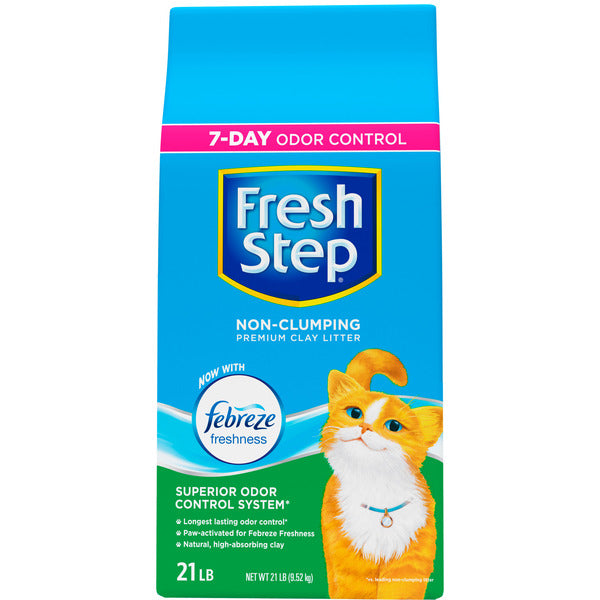 Fresh Step Non Clumping Cat Litter With Febreze Freshness, With 7-Day Odor Control
