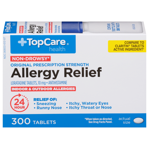 TopCare Allergy Relief, Non-Drowsy, Original Prescription Strength, 10 mg, Tablets