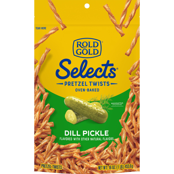 ROLD GOLD Selects Pretzels Twists Oven Baked Dill Pickle 16 Oz