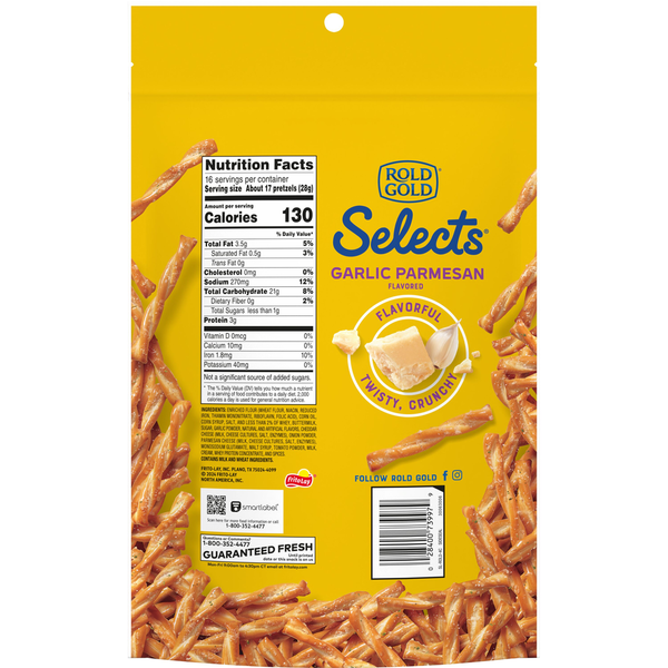 ROLD GOLD Selects Pretzels Twists Garlic Parmesan Flavored 16 Oz