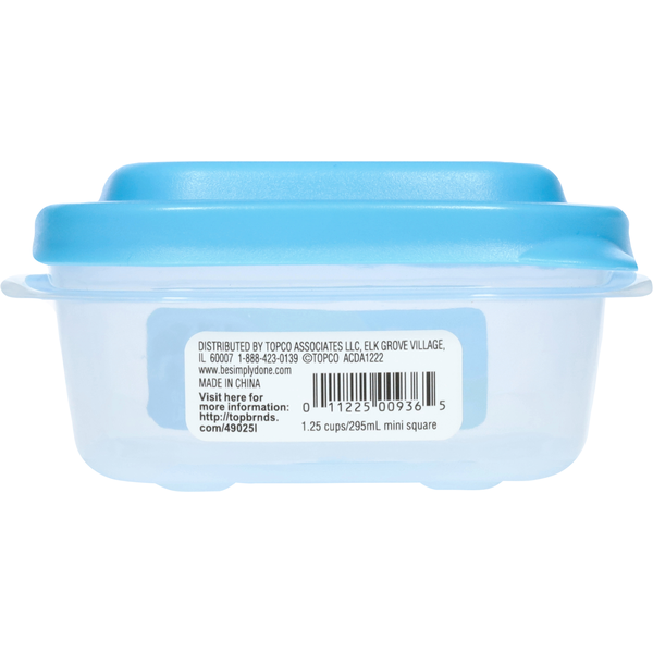 Simply Done Container & Lid, Durable, Mini Square, 1.25 Cup