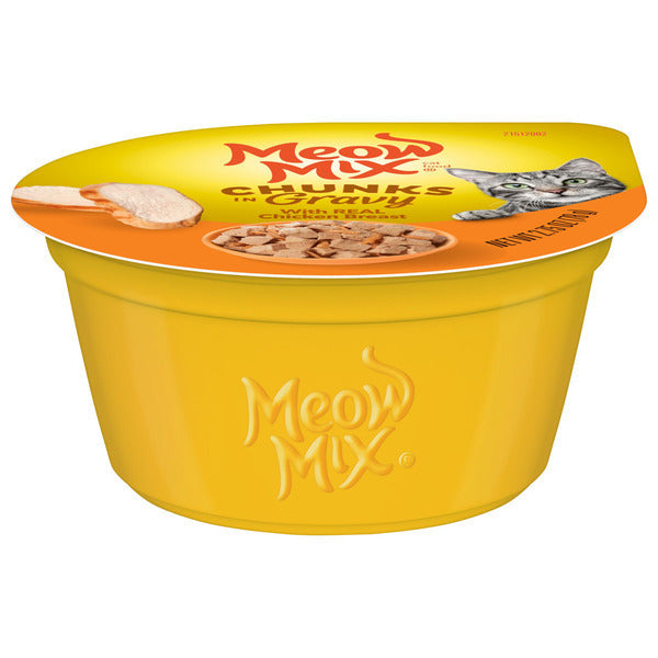 Meow Mix Chunks in Gravy Wet Cat Food With REAL Chicken Breast, 2.75 Oz. Cup (Packaging And Formulation Updates Underway) DestGlow