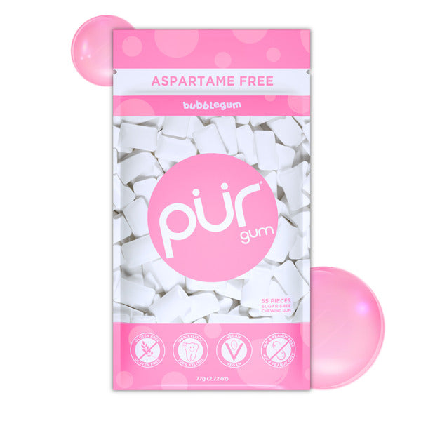 PÜR Bubblegum, Aspartame Free, 100% Xylitol, Natural Flavored Gum