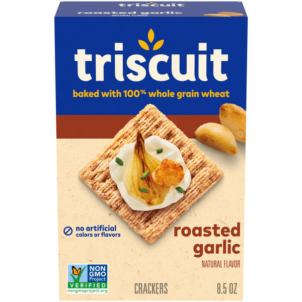 TRISCUIT Roasted Garlic Whole Grain Wheat Crackers DestGlow