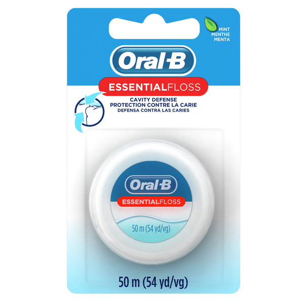 Oral-B EssentialFloss Mint Dental Floss, Cavity Defense, Waxed