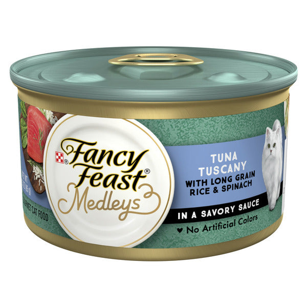 Purina Fancy Feast Wet Cat Food, Medleys Tuna Tuscany With Long Grain Rice & Greens in Savory Sauce DestGlow