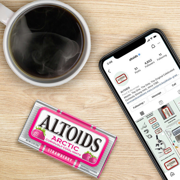 Altoids Arctic Strawberry Sugar Free Breath Mints Single Pack