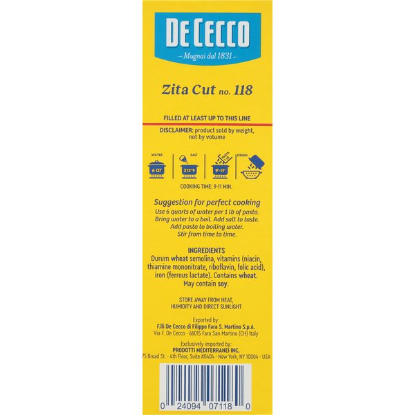 De Cecco Zita Cut, No. 118