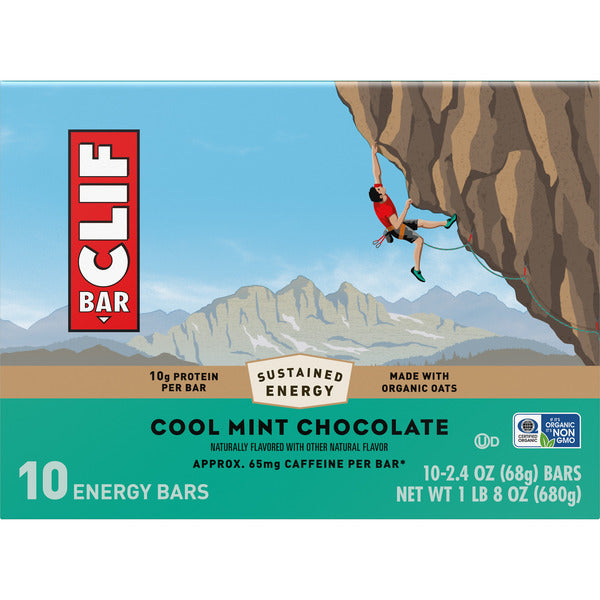 CLIF BAR Energy Protein Bars, Cool Mint Chocolate With Caffeine, Non-Gmo 24 oz