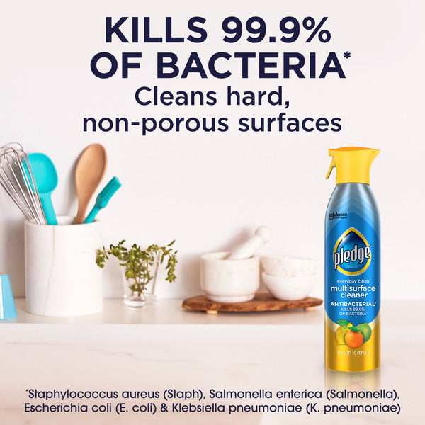 Pledge® Everyday Clean™ Multisurface Antibacterial Cleaner Aerosol, Fresh Citrus