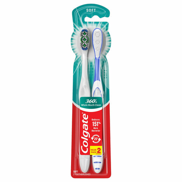Colgate 360 Soft Toothbrushes Pack with Tongue Cleaner