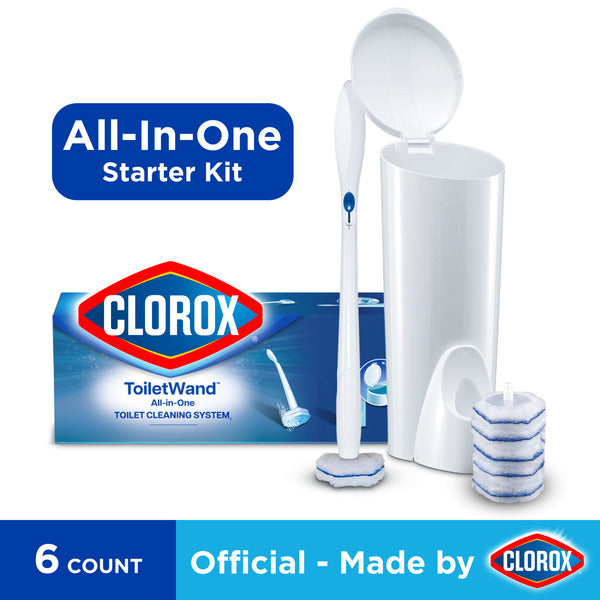 Clorox ToiletWand® Disposable Cleaning System, Storage Caddy and 6 Disinfecting Refills