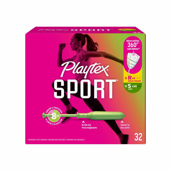 Playtex Plastic Tampons Unscented Multi-Pack 16 Regular & 16 Super