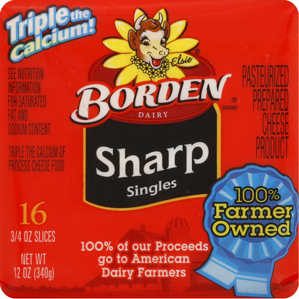 Borden Cheese Product, Singles, Sharp