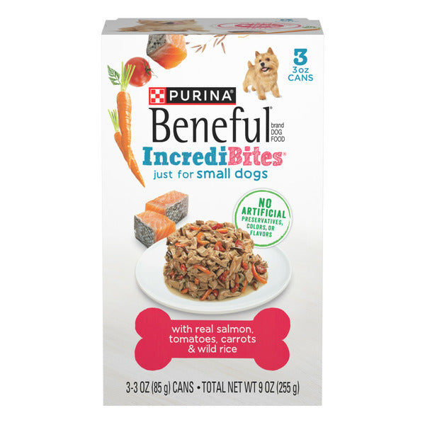 Purina Beneful Small Breed Wet Dog Food With Gravy, IncrediBites with Real Salmon