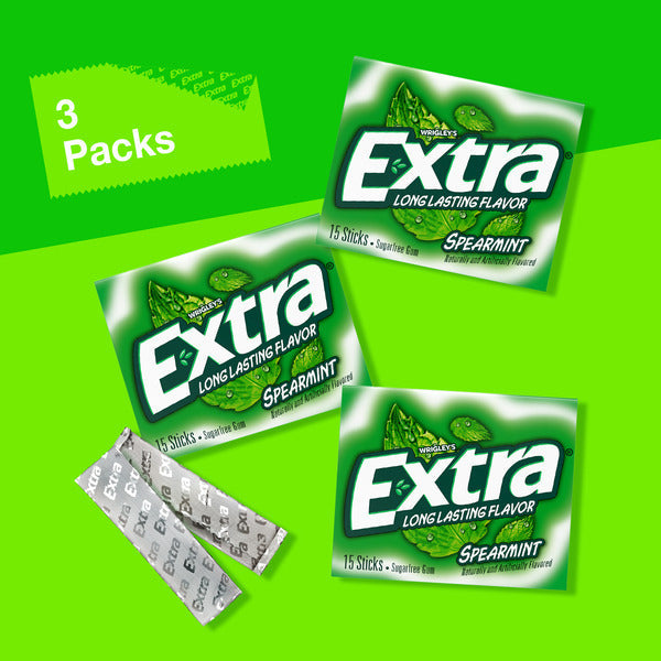 Extra Spearmint Sugar Free Chewing Gum Spring Break Travel Accessories