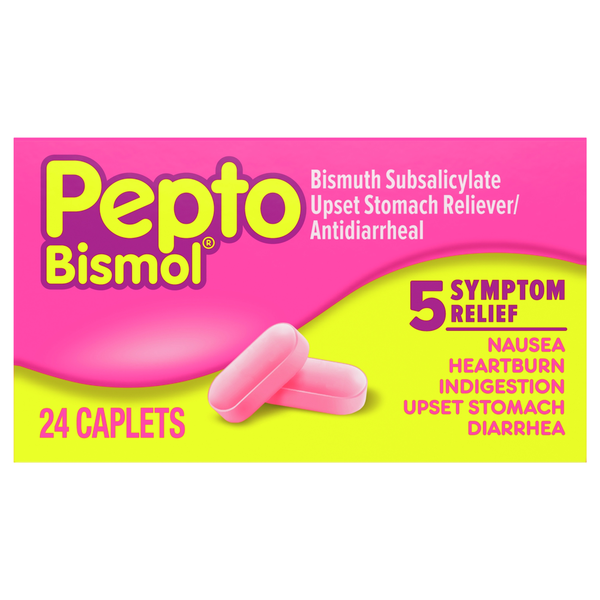 Pepto-Bismol Caplets for Upset Stomach & Diarrhea Relief, Over-the-Counter Medicine