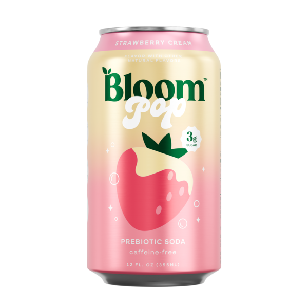 Bloom Pop Strawberry Cream Prebiotic Soda