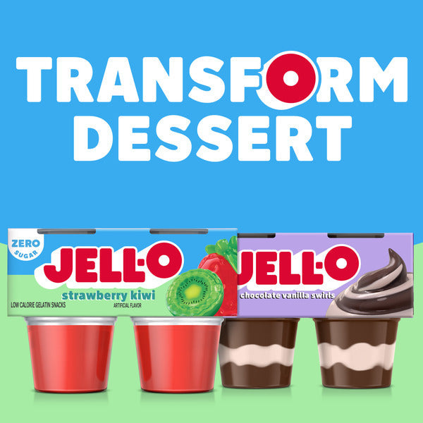 Jell-O Strawberry Kiwi Sugar Free Refrigerated Gelatin