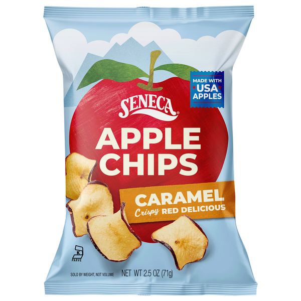 Seneca Crispy Caramel Apple Chips made with Red Delicious Apples