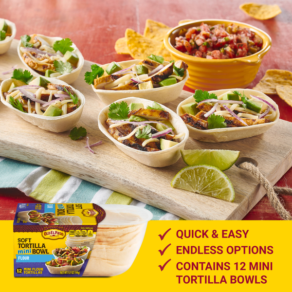 Old El Paso Soft Flour Tortilla Mini Bowls