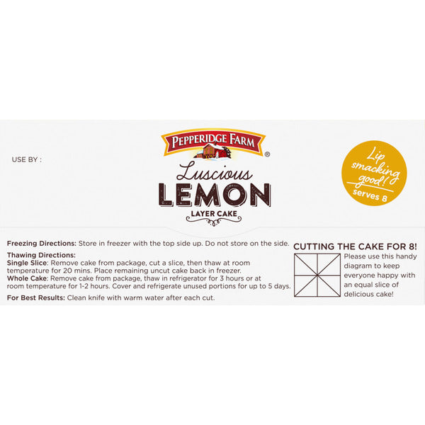 Pepperidge Farm Frozen Lemon Layer Cake