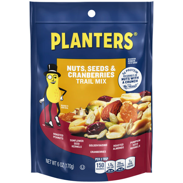 Planters Trail Mix Nuts, Seeds, And Cranberry, 6 OZ