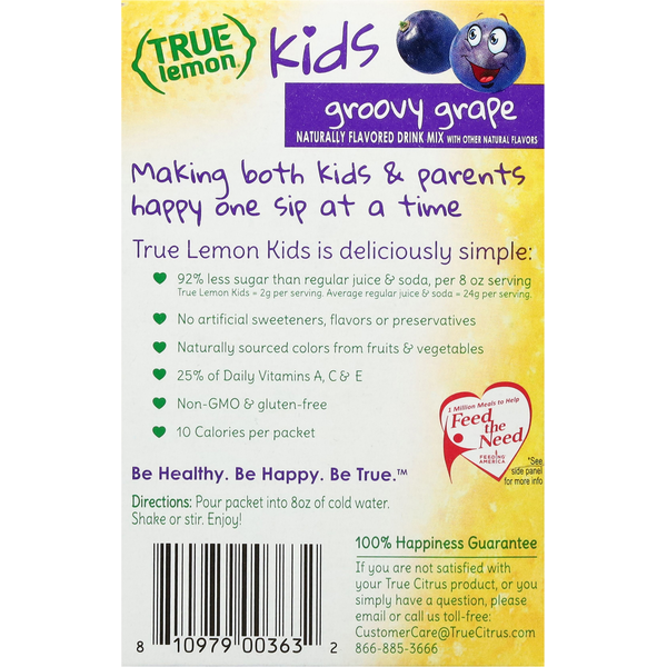 True Lemon Drink Mix, Groovy Grape, Kids