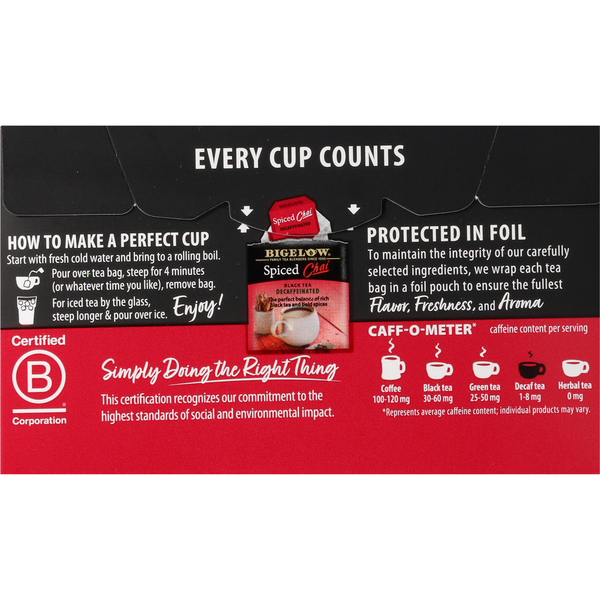 Bigelow Spiced Chai Decaffeinated Black Tea