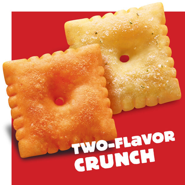 Cheez-It DUOZ Sharp Cheddar and Parmesan Baked Snack Crackers, Lunch Snacks, 12.4 oz