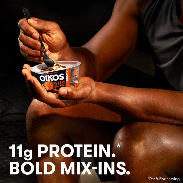Oikos Remix Salted Caramel High Protein Nonfat Greek Yogurt With Mix-Ins