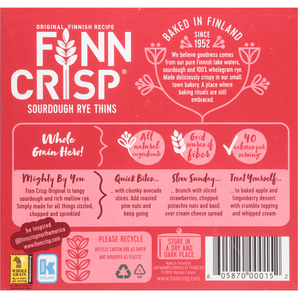 FINN CRISP Original Sourdough Rye Thins