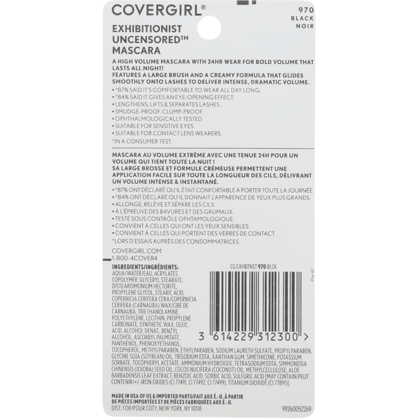 COVERGIRL Mascara, Uncensored, Black 970