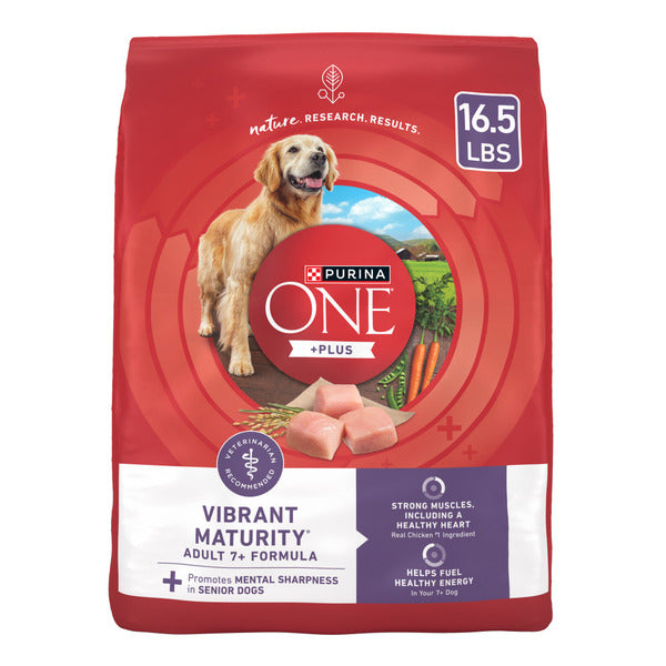 Purina ONE High Protein Dry Senior Dog Food Plus Vibrant Maturity Adult 7 Plus Formula DestGlow