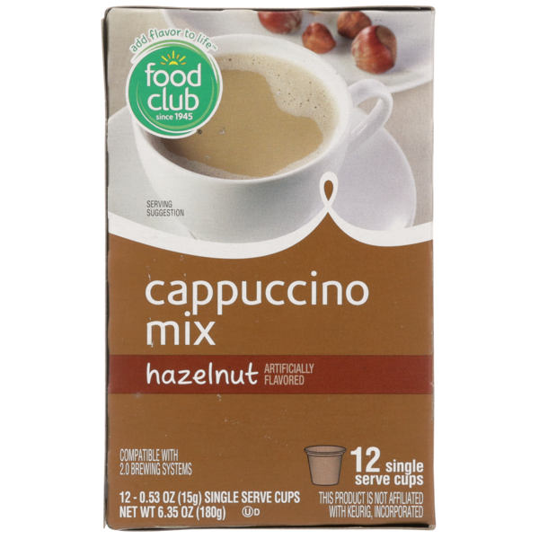 Food Club Hazelnut Cappuccino Mix Single Serve Cups