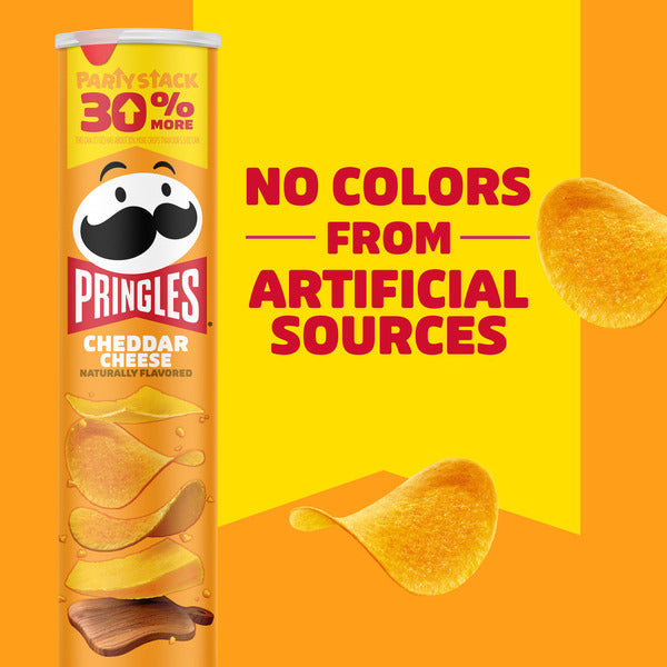 Pringles Cheddar Cheese Potato Crisps Chips, Lunch Snacks, Party Stack, 7.1 oz