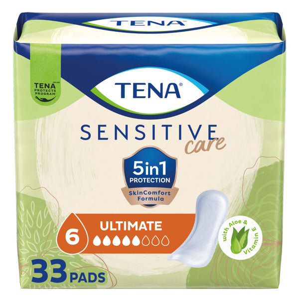 TENA Intimates Sensitive Care Ultimate Absorbency Incontinence Pad for Women, 33ct