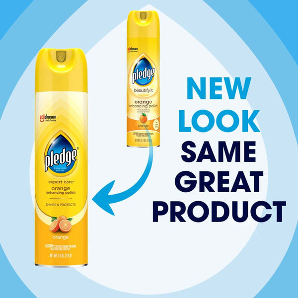 Pledge® Expert Care™ Wood Polish Shines and Protects Aerosol, Orange Enhancing