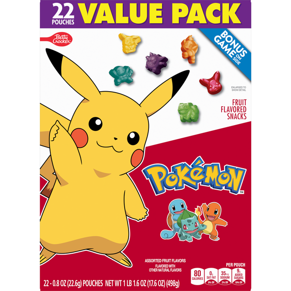 Betty Crocker Pokemon Gluten Free Fruit Flavored Snacks